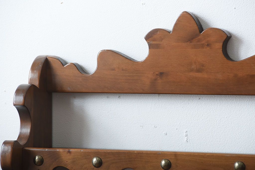 中古　木製のおしゃれなウォールラック(壁掛け飾り棚)