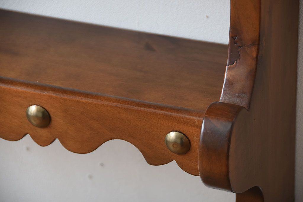 中古　木製のおしゃれなウォールラック(壁掛け飾り棚)