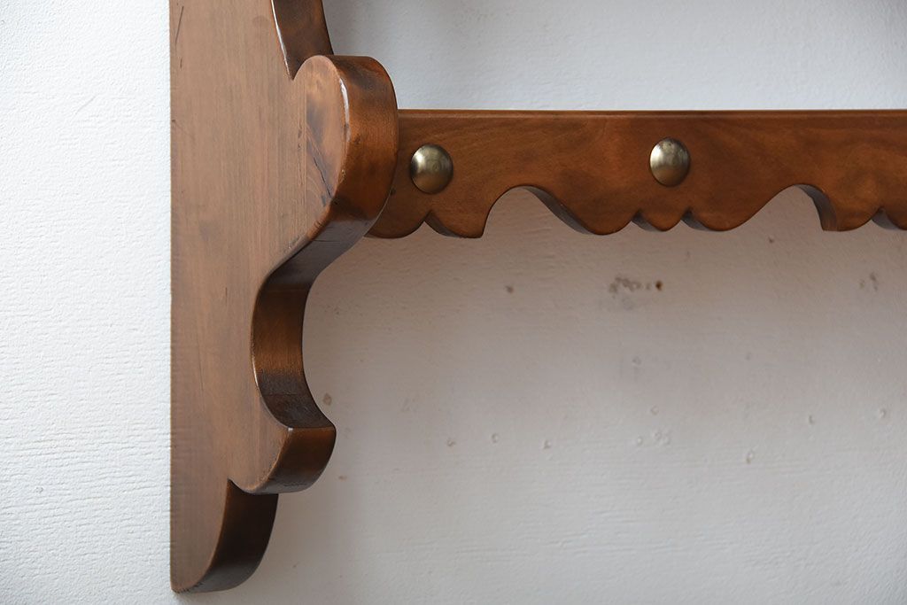 中古　木製のおしゃれなウォールラック(壁掛け飾り棚)