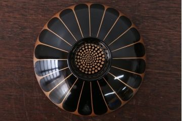 アンティーク雑貨　アンティーク　古い木製菊花椀5客(漆器)