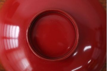 アンティーク雑貨　アンティーク　朱梅松鶴高蒔絵木製椀20客(漆器)