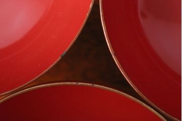 アンティーク雑貨　アンティーク　朱梅松鶴高蒔絵木製椀20客(漆器)
