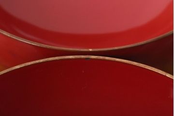 アンティーク雑貨　アンティーク　朱梅松鶴高蒔絵木製椀20客(漆器)