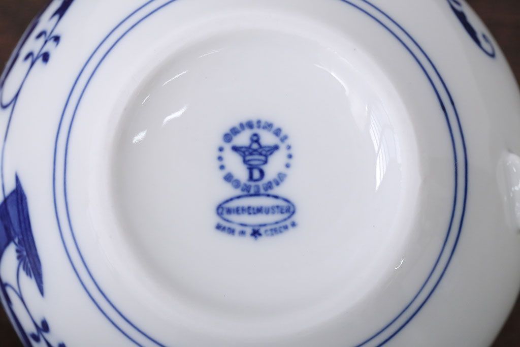 アンティーク雑貨　BOHEMIA(ボヘミア)ブルーオニオン　カップ・ポットなど洋食器セット