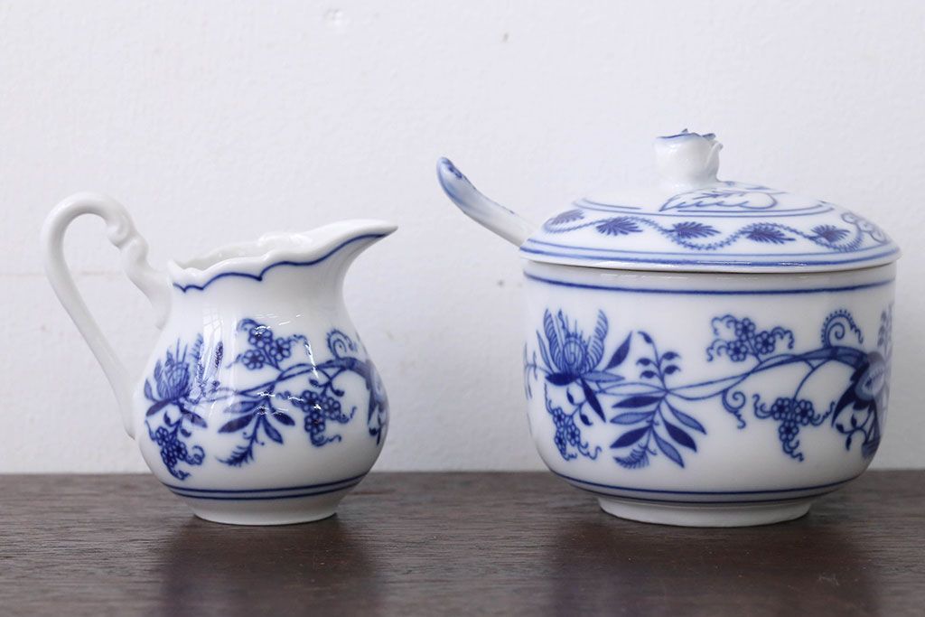 アンティーク雑貨　BOHEMIA(ボヘミア)ブルーオニオン　カップ・ポットなど洋食器セット