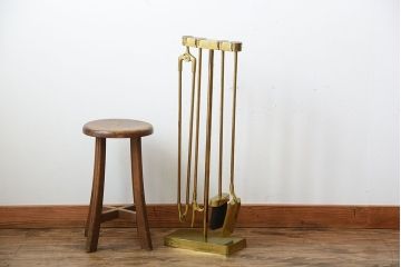 中古　真鍮製ファイヤーツールセット