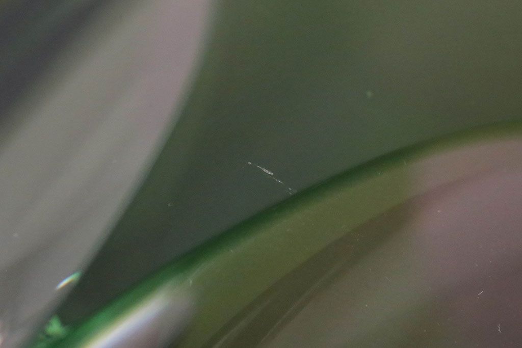 アンティーク雑貨　大正〜昭和初期・緑切子グラス6個(カットガラス)