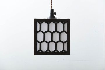 ビンテージ 松本民芸家具　亀甲型笠照明