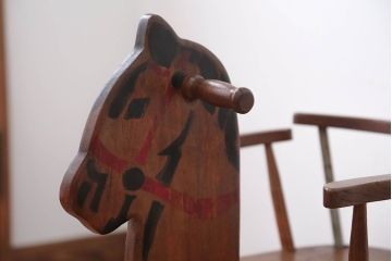 アンティーク家具　イギリスアンティーク かわいいロッキングホースチェア