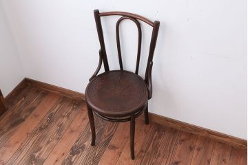 アンティーク家具　イギリスアンティーク　シンプルなベントウッドチェア(3)