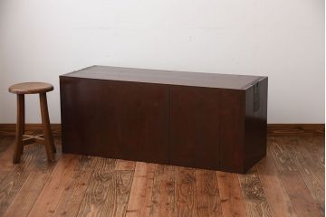 アンティーク家具　アンティーク　前面欅材のシンプルなローチェスト(1)