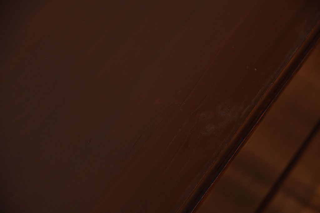 アンティーク家具　アンティーク　前面欅材のシンプルなローチェスト(2)