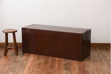 アンティーク家具　アンティーク　前面欅材のシンプルなローチェスト(2)