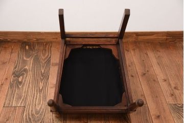 アンティーク家具　イギリスアンティーク　彫刻が美しいオーク材の大ぶりなダイニングチェア(2)