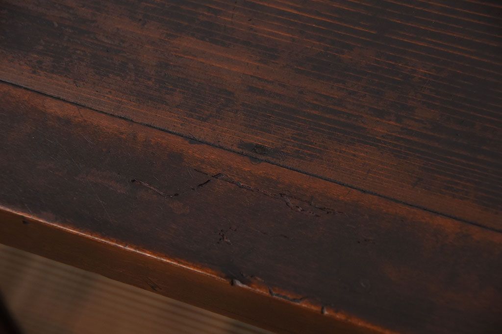 アンティーク家具　和製アンティーク　古い木製のモールガラス引き戸収納棚(1)