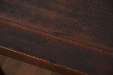 アンティーク家具　和製アンティーク　古い木製のモールガラス引き戸収納棚(1)