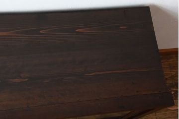 アンティーク家具　和製アンティーク　古い木製のモールガラス引き戸収納棚(2)