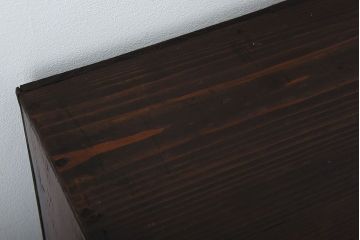 アンティーク家具　和製アンティーク　古い木製のモールガラス引き戸収納棚(2)