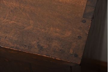 アンティーク家具　和製アンティーク　ダイヤル金具付き!古い木製の重厚な収納棚