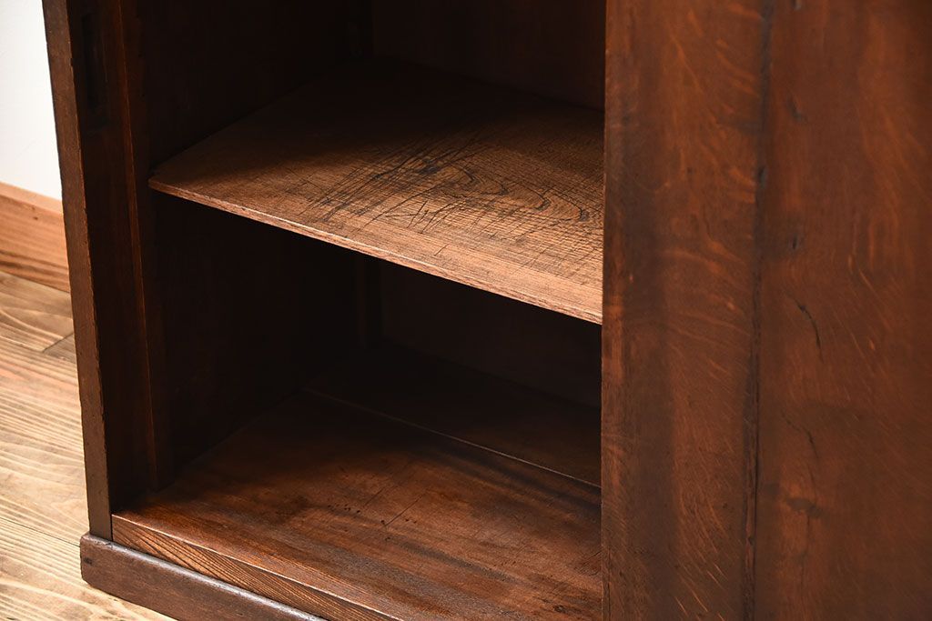アンティーク家具　和製アンティーク　ダイヤル金具付き!古い木製の重厚な収納棚