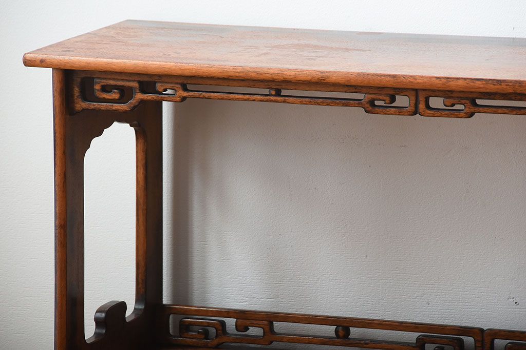 アンティーク家具　古民具・骨董　戸棚付き!オリエンタルな飾り棚