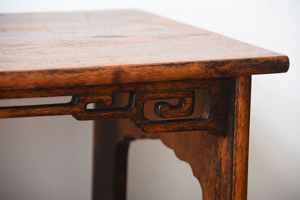 アンティーク家具　古民具・骨董　戸棚付き!オリエンタルな飾り棚