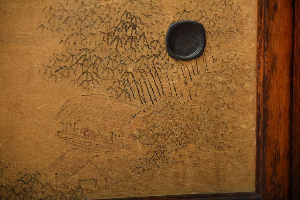 アンティーク家具　古民具・骨董　戸棚付き!オリエンタルな飾り棚