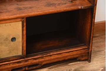 アンティーク家具　古民具・骨董　戸棚付き!オリエンタルな飾り棚