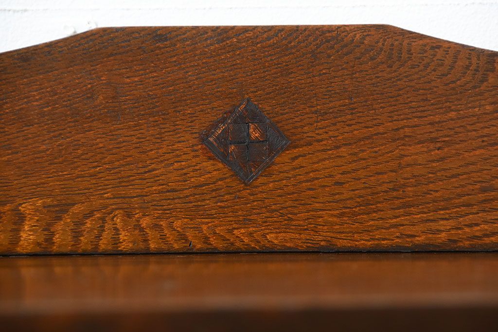 レトロ家具　昭和レトロ　引き出し2杯付き!古い栓材の小ぶりな本箱