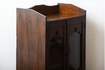 レトロ家具　昭和レトロ　引き出し2杯付き!古い栓材の小ぶりな本箱