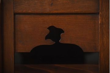 レトロ家具　昭和レトロ　引き出し2杯付き!古い栓材の小ぶりな本箱