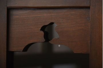 レトロ家具　昭和レトロ　引き出し2杯付き!古い栓材の小ぶりな本箱