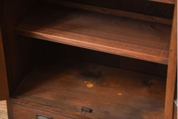 レトロ家具　昭和レトロ　引き出し2杯付き!古い栓材の小ぶりな本箱