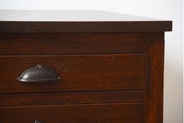 アンティーク家具　和製アンティーク　ネームプレート付き!12杯引き出しのローボード(テレビボード)