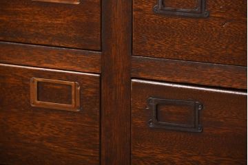 アンティーク家具　和製アンティーク　ネームプレート付き!12杯引き出しのローボード(テレビボード)