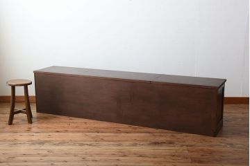 アンティーク家具　和製アンティーク　ネームプレート付き!12杯引き出しのローボード(テレビボード)