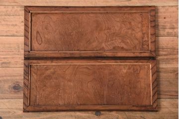 アンティーク家具　和製アンティーク　結霜ガラス入り!欅の無垢材の収納棚