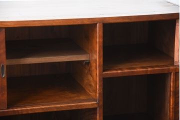 アンティーク家具　和製アンティーク　結霜ガラス入り!欅の無垢材の収納棚