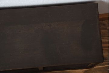 アンティーク家具　和製アンティーク　古い木製の小さなモールガラス引き戸収納棚