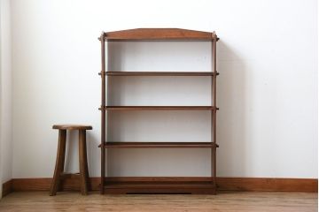 レトロ家具　昭和レトロ　古い栓材の楔式アンティーク本棚(飾り棚)