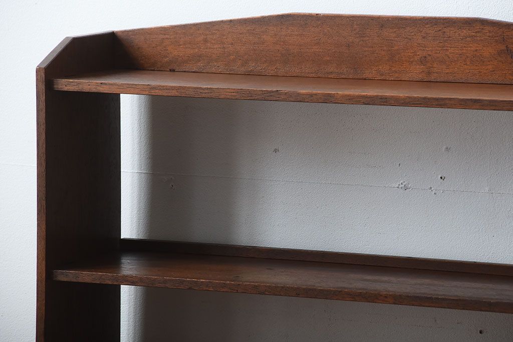 レトロ家具　昭和レトロ　古い栓材の楔式アンティーク本棚(飾り棚)