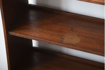 レトロ家具　昭和レトロ　古い栓材の楔式アンティーク本棚(飾り棚)