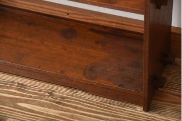 レトロ家具　昭和レトロ　古い栓材の楔式アンティーク本棚(飾り棚)