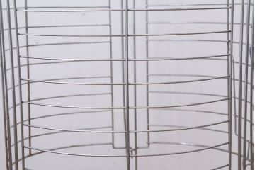 アンティーク雑貨　和製アンティーク　レトロな赤足の組み立て式丸形ストーブガード