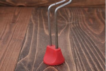 アンティーク雑貨　和製アンティーク　レトロな赤足の組み立て式丸形ストーブガード