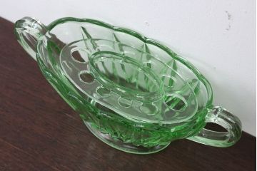 アンティーク雑貨　イギリスアンティーク　デプレッショングラスの大きな花瓶