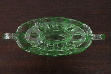 アンティーク雑貨　イギリスアンティーク　デプレッショングラスの大きな花瓶