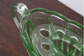 アンティーク雑貨　イギリスアンティーク　デプレッショングラスの大きな花瓶