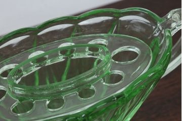 アンティーク雑貨　イギリスアンティーク　デプレッショングラスの大きな花瓶