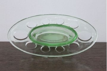 アンティーク雑貨　イギリスアンティーク　デプレッショングラスの大きな花瓶